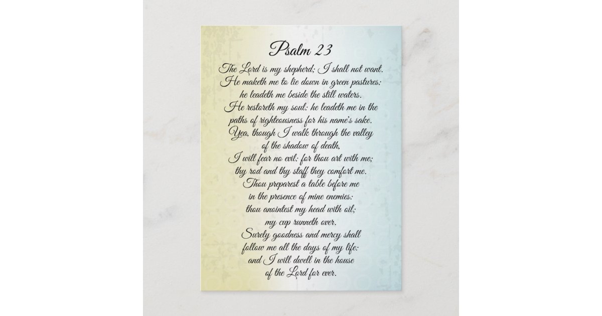 Salmo 23 O Senhor é meu Pastor, Bíblia Verso