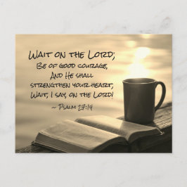 Cartão Postal Salmo 27:14, espere o Senhor, Bíblia Verse