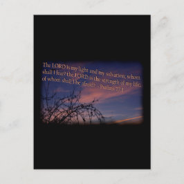 Cartão Postal Salmo 27:1 na Aurora com Borda Preta