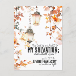 Cartão Postal Salmo 27:1 O Senhor é a minha Bíblia de Luz e Salv