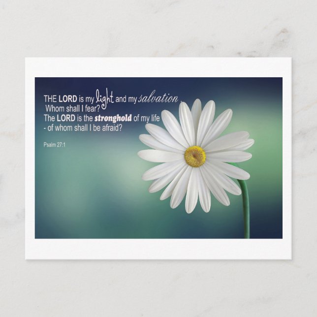 Cartão Postal Salmo 27 - O Senhor é a minha Luz.... (Frente)