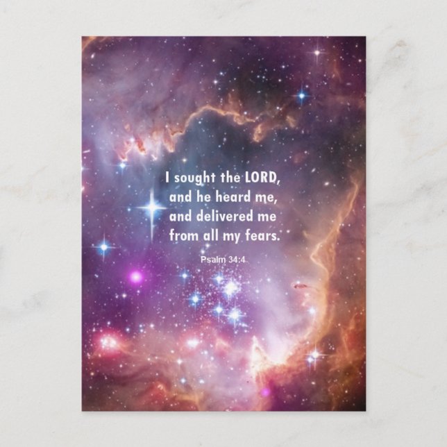 Cartão Postal Salmo 34:4 (Frente)