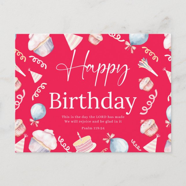 Cartão Postal Salmo de Aniversário118:24 (Frente)