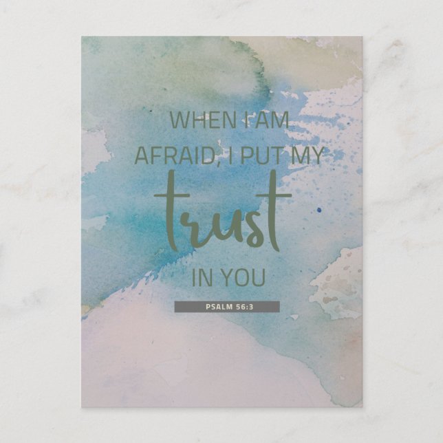 Cartão Postal Salmo de Aquarela 56:3 (Frente)