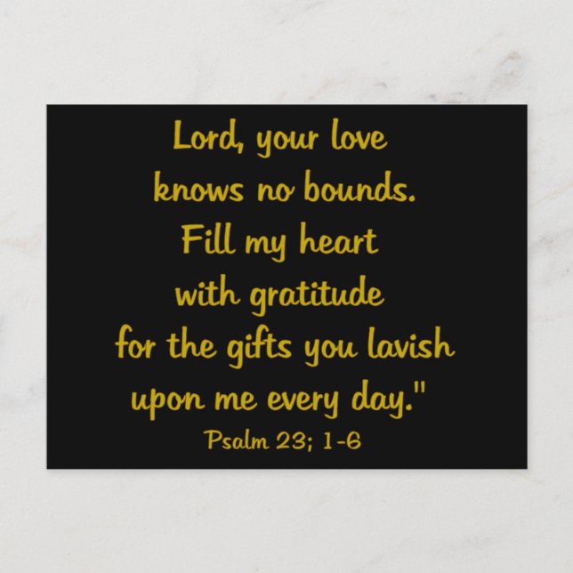Cartão Postal salmo de gratidão (Frente)