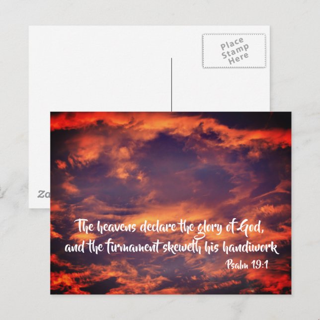 Cartão Postal Salmo do Céu da Manhã 19:1 Inspiracional  (Frente/Verso)