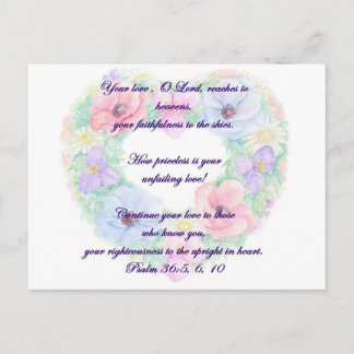 Cartão Postal Salmo e flores
