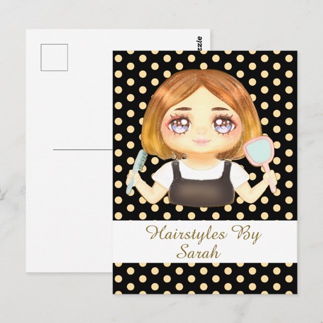 Cartão Postal Salon Hairstylist (Frente/Verso)