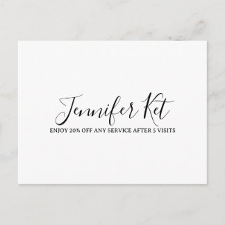 Cartão Postal Salon spa business discount offer website visits a