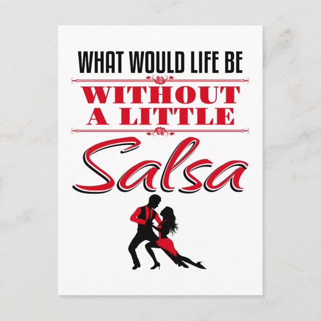 Cartão Postal Salsa Dancer Dançando O Que Seria A Vida (Frente)