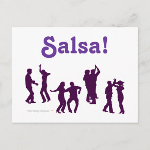 Cartão Postal Salsa Dancing Possui Silhouettes Personalizados