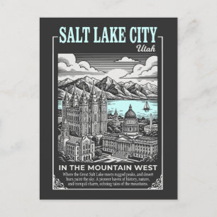Cartão Postal Salt Lake City Utah EUA