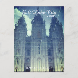 Cartão Postal Salt Lake City, Utah Mormon Temple Refletir