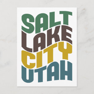 Cartão Postal Salt Lake City Utah Retro Wave