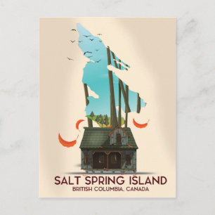 Cartão Postal Salt Primavera Island British Columbia Canada