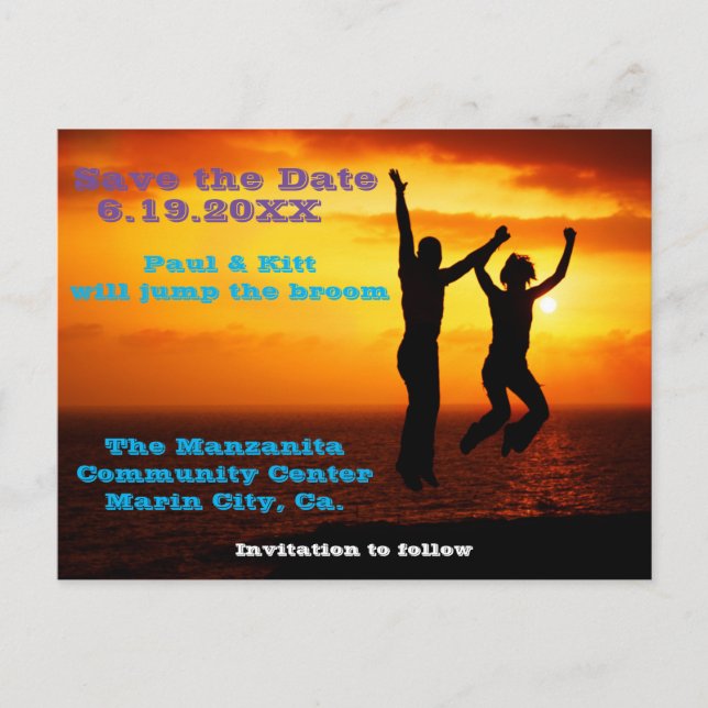 Cartão Postal Saltar a Vassoura (Frente)