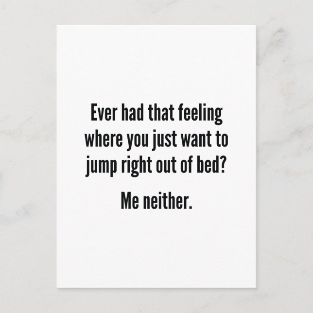 Cartão Postal Saltar Para Fora Da Cama (Frente)