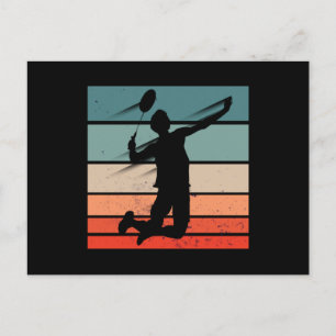 Cartão Postal Salto do Jogador de Badminton