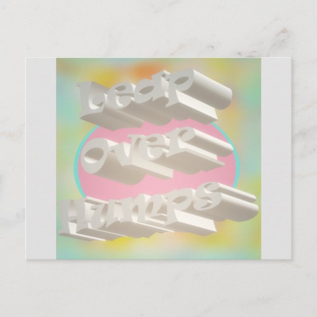 Cartão Postal Salto sobre os pastéis de design de arte e branco (Frente)