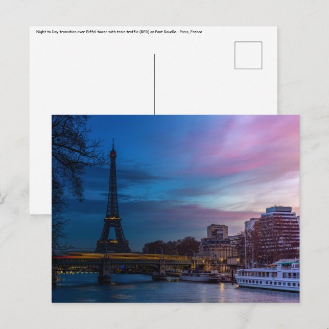 Cartão Postal Salto sobre torre Eiffel - Paris, França, Europa (Frente/Verso)
