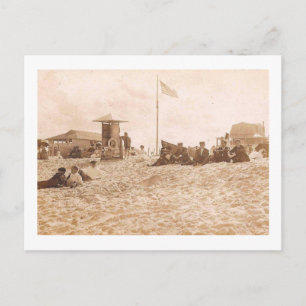 Cartão Postal Salva-vidas, Harvey Cedars, Nova Jersey Vintage