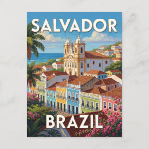 Cartão Postal Salvador Brasil Colorido Patrimônio da Bahia