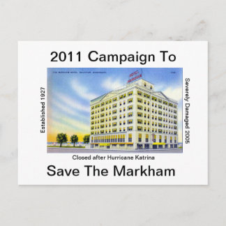 Cartão Postal Salvando o Hotel Markham Histórico