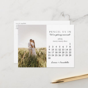 Cartão Postal Salvar a data do Calendário Mensal de abril de 202