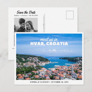 Cartão Postal Salvar a Data do Casamento em Hvar Croácia