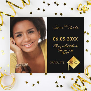Cartão Postal Salvar a festa de formatura de fotos de 2021 preto