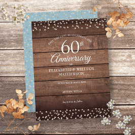 Cartão Postal Salvar data de 60º aniversário de diamante Rústico