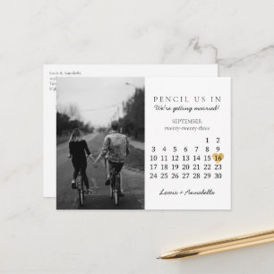 Cartão Postal Salvar o calendário Dourado Coração setembro de 20