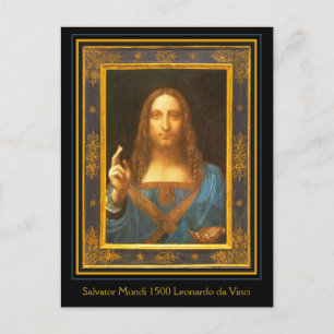 Cartão Postal Salvator Mundi 1500 Leonardo da Vinci