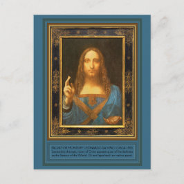 Cartão Postal Salvator Mundi por Leonardo da Vinci cerca de 1500