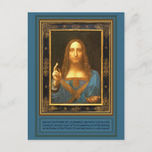 Cartão Postal Salvator Mundi por Leonardo da Vinci cerca de 1500