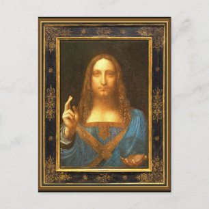 Cartão Postal Salvator Mundi por Leonardo da Vinci cerca de 1500