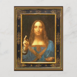 Cartão Postal Salvator Mundi por Leonardo da Vinci cerca de 1500