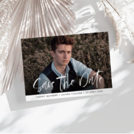 Cartão Postal Salve a data de formatura com letras modernas