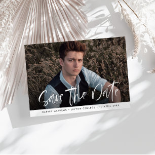 Cartão Postal Salve a data de formatura com letras modernas