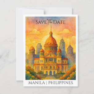Cartão Postal Salve a data do lançamento Manila Filipinas