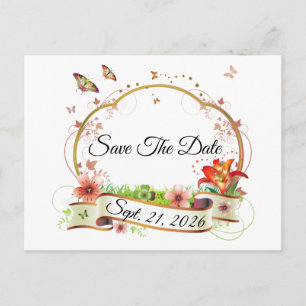 Cartão Postal Salve a Data Elegante Personalizado