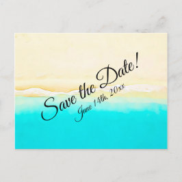 Cartão Postal Salve a Data Ocean Shore Themed Wedding