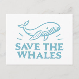 Cartão Postal Salve a estética retrô fofa das baleias