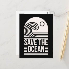 Cartão Postal Salve a proteção da conservação do oceano voluntár