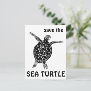 Cartão Postal Salve a tartaruga marinha Tortoise sobre as mudan