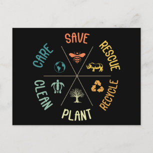 Cartão Postal Salve Abelhas Resgate Animais Recicle Plástico Dia