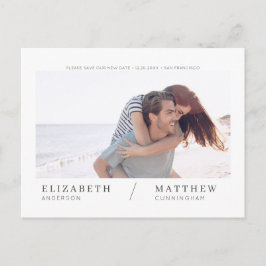 Cartão Postal Salve Nossa Nova Data Simples Casamento Personaliz