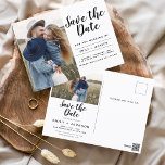 Cartão Postal Salve o Data Boho Minimalista Photo Modern<br><div class="desc">Capture a essência da sua história de amor com o nosso Cartão-postal Minimalista de Foto para Salvar o Data Boho. Este postal é uma fusão de minimalismo contemporâneo e charme boêmico, fazer a escolha perfeita para anunciar seu próximo casamento. Apresentando sua querida foto de noivado, este cartão-postal se torna uma...</div>