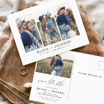 Cartão Postal Salve o Data Boho Minimalista Photo Modern<br><div class="desc">Capture a essência da sua história de amor com o nosso Cartão-postal Minimalista de Foto para Salvar o Data Boho. Este postal é uma fusão de minimalismo contemporâneo e charme boêmico, fazer a escolha perfeita para anunciar seu próximo casamento. Apresentando sua querida foto de noivado, este cartão-postal se torna uma...</div>