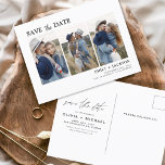 Cartão Postal Salve o Data Boho Minimalista Photo Modern<br><div class="desc">Capture a essência da sua história de amor com o nosso Cartão-postal Minimalista de Foto para Salvar o Data Boho. Este postal é uma fusão de minimalismo contemporâneo e charme boêmico, fazer a escolha perfeita para anunciar seu próximo casamento. Apresentando sua querida foto de noivado, este cartão-postal se torna uma...</div>